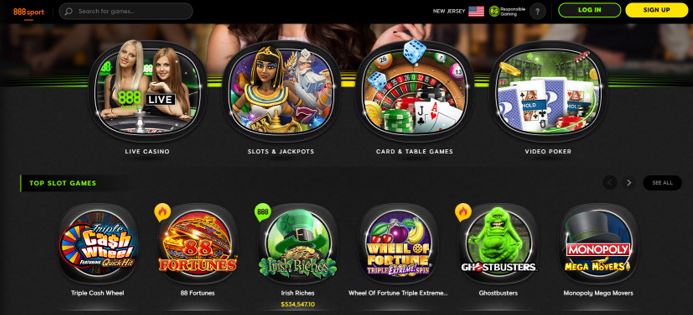 the new platform of 888 casino site