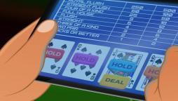 a list of casino games on a tablet