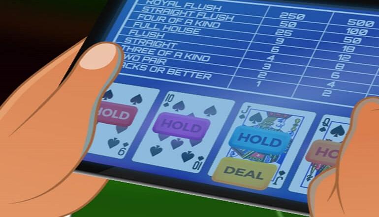 a list of casino games on a tablet